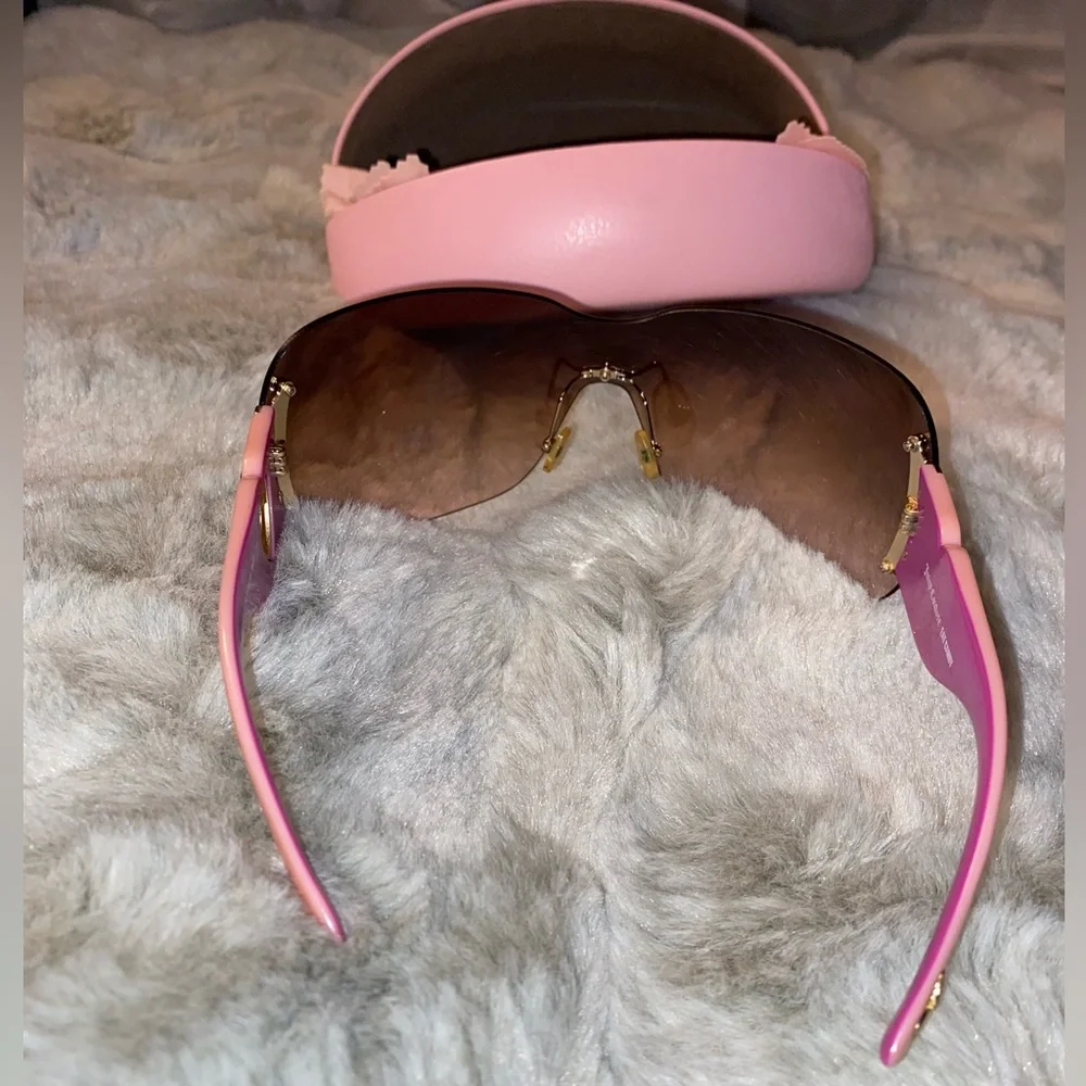Vintage JUICY COUTURE Y2K Pink Heart Sunglasses - Picture 4 of 10